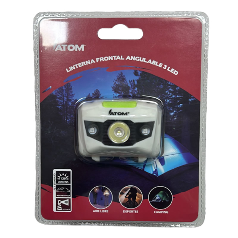 ATOM LINTERNA FRONTAL 120 Lúmenes